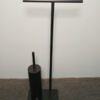Double Roller Holder with Black Stainless Steel Bathroom Brush